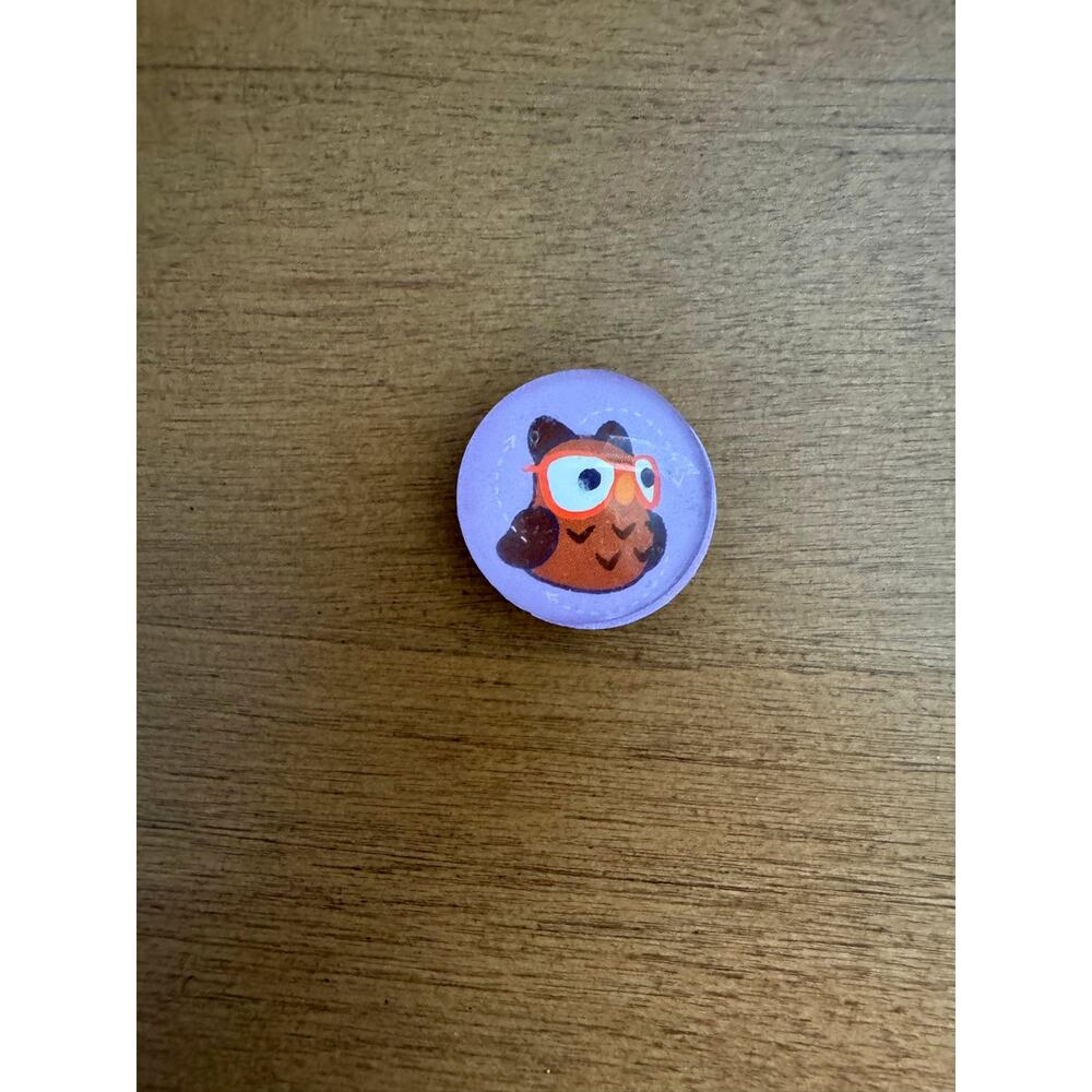 *Handmade Magnet* The Woobles Darwin the Owl Collectible Glass Magnet
